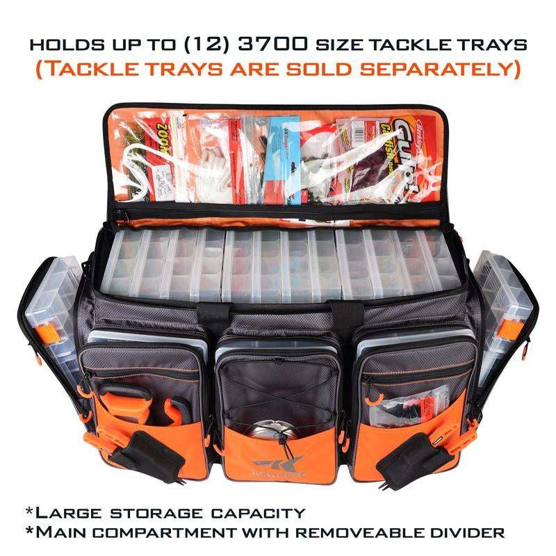 Kastking Fishing Tackle Bags - Durable Polyester Material, Water Resistant, Zipper Closure, 6 Zippered Pockets for Organization, Padded Handle and Shoulder Strap