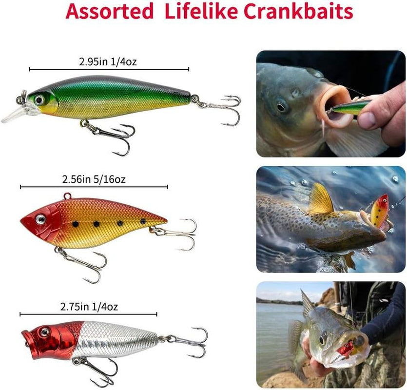 Fishing Equipment, Not Air Force, Freshwater Bait Fishing Gear Set, Trout Fishing Gear Set, Salmon Fishing Accessories Fishing Gear Box, Including Spoon Bait, Soft Plastic Worm