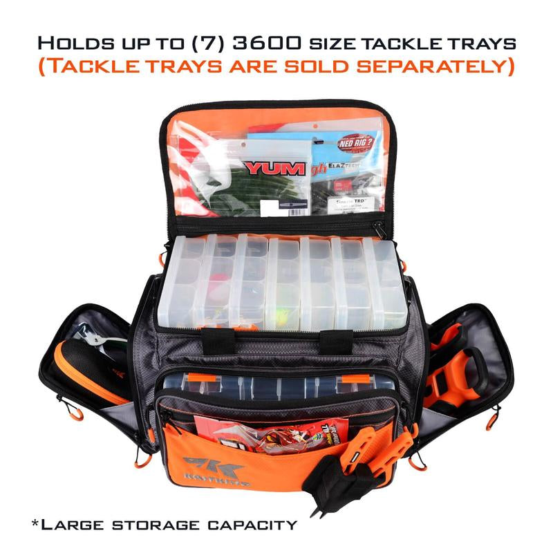 Kastking Fishing Tackle Bags - Durable Polyester Material, Water Resistant, Zipper Closure, 6 Zippered Pockets for Organization, Padded Handle and Shoulder Strap