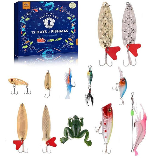 Fishing Equipment, Not Air Force, Freshwater Bait Fishing Gear Set, Trout Fishing Gear Set, Salmon Fishing Accessories Fishing Gear Box, Including Spoon Bait, Soft Plastic Worm